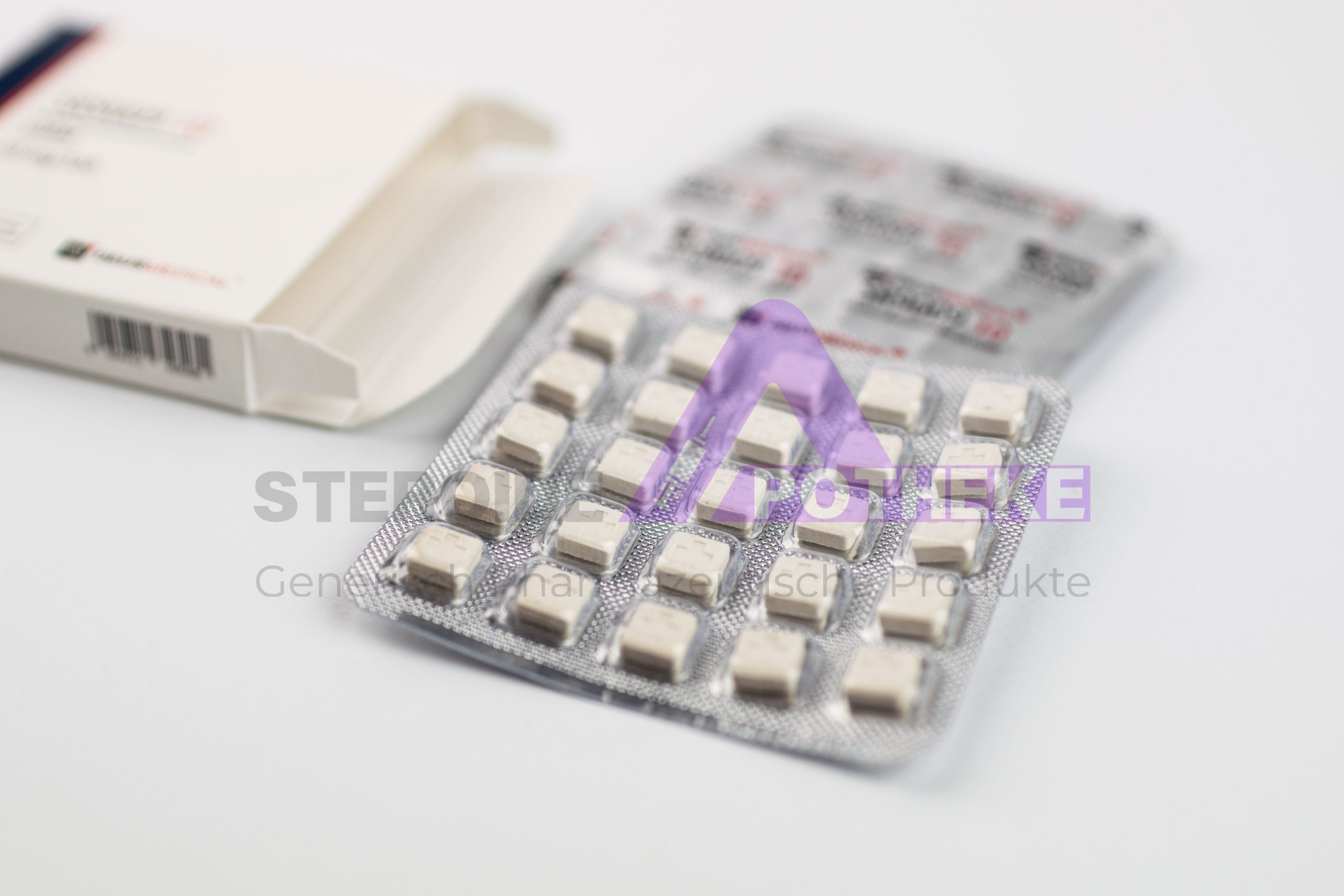 SR9009 10 (Stenabolisch) von Deus Medical. Packung mit 50 Tabletten, jede enthält 10 mg SR9009.