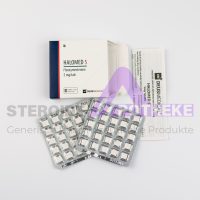 HALOMED 5 von Deus Medical. Packung mit 50 Tabletten, jede enthält 5 mg Halotestin (Fluoxymesteron)