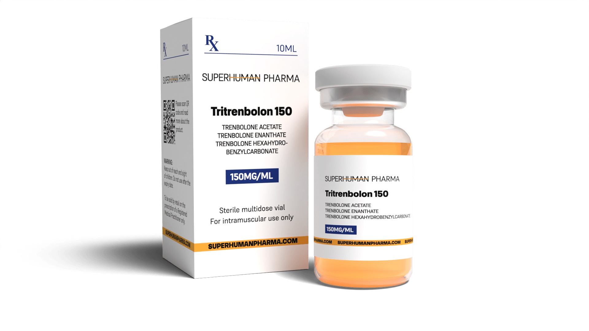 Tritrenbolon 10 ml [150 mg/ml] von SuperHuman Pharma, ein leistungssteigerndes Präparat für Muskelaufbau und Kraftsteigerung