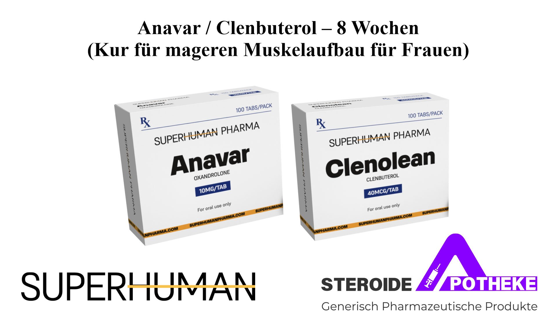 Anavar / Clenbuterol – 8-Wochen-Kur zur Förderung mageren Muskelaufbaus für Frauen